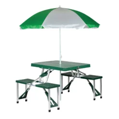 Stansport Plastic Green 33.5 In. Foldable Picnic Table Set